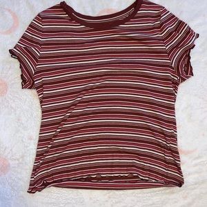 aeropostale striped lettuce trim tee